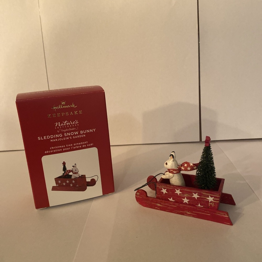 2020 Hallmark Keepsake - Sledding‎ Snow Bunny - Marjolein's Garden Ornament